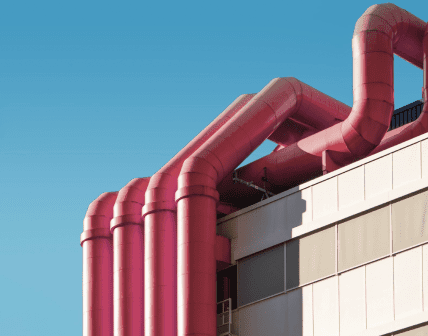 red pipes on factory