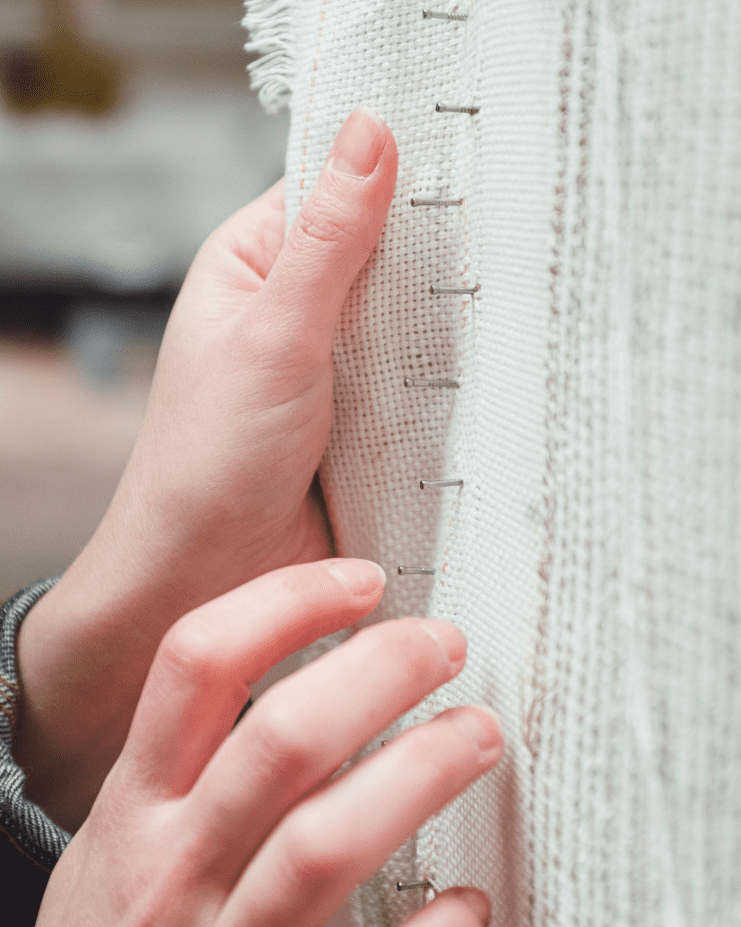 pinning fabric together