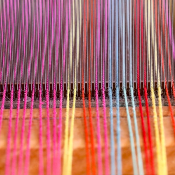 Colorful threads overlocking